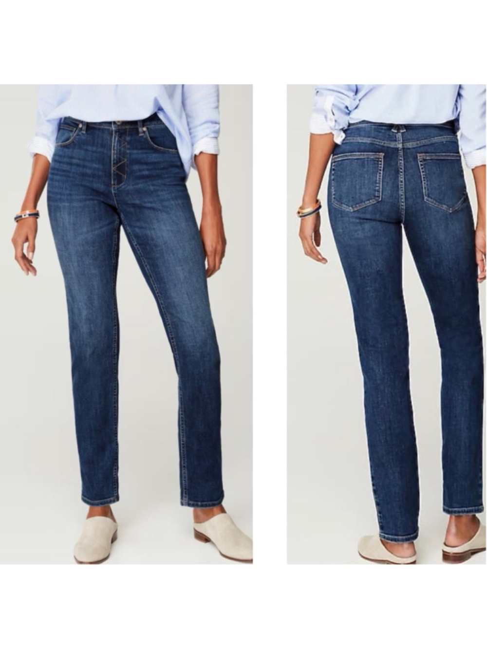 J. Jill high rise straight leg jeans raw hem size 6
